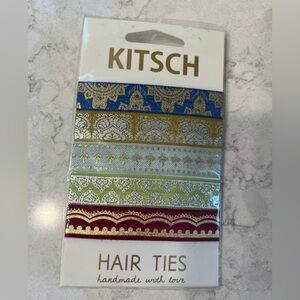 Kitsch Elegant Hair Ties with Gold and Silver Pattern Designs